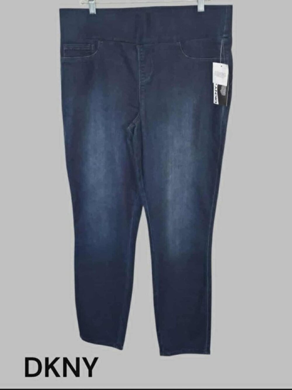 DKNY High Rise Pull On Dark Wash Body Sculpted Leggings Womens 16 NEW